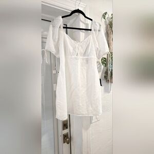 NWT Lulus White Cotton Eyelet Embroidered Dress Size Medium
